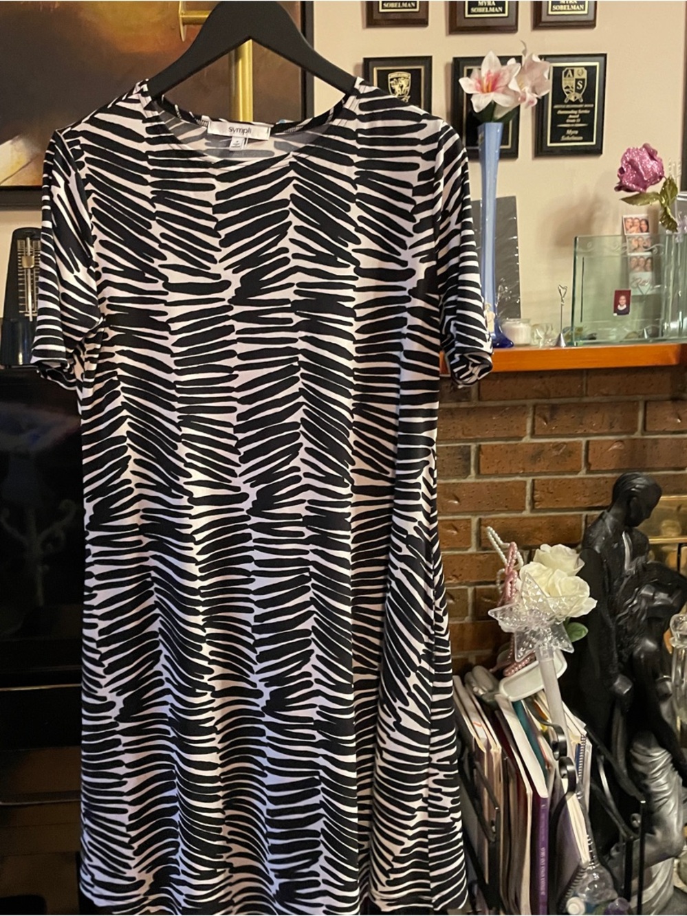 Sympli Black and White Zebra-Print  Dress